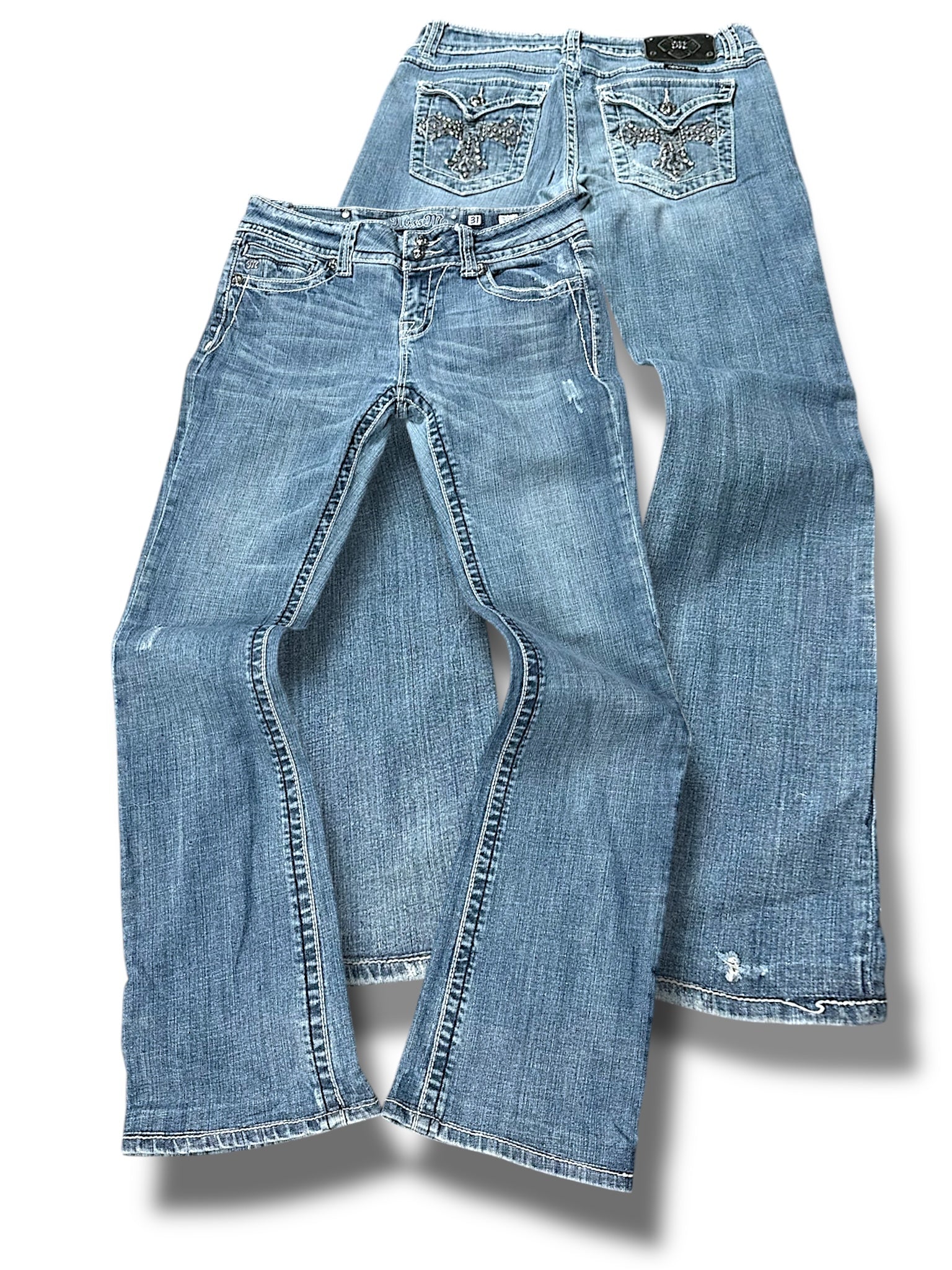 Vintage Miss Me Y2K Low Waist Bootcut / Flared Damenjeans (M)