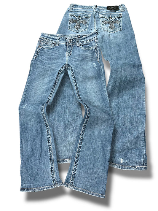 Vintage Miss Me Y2K Low Waist Bootcut / Flared Damenjeans (M)