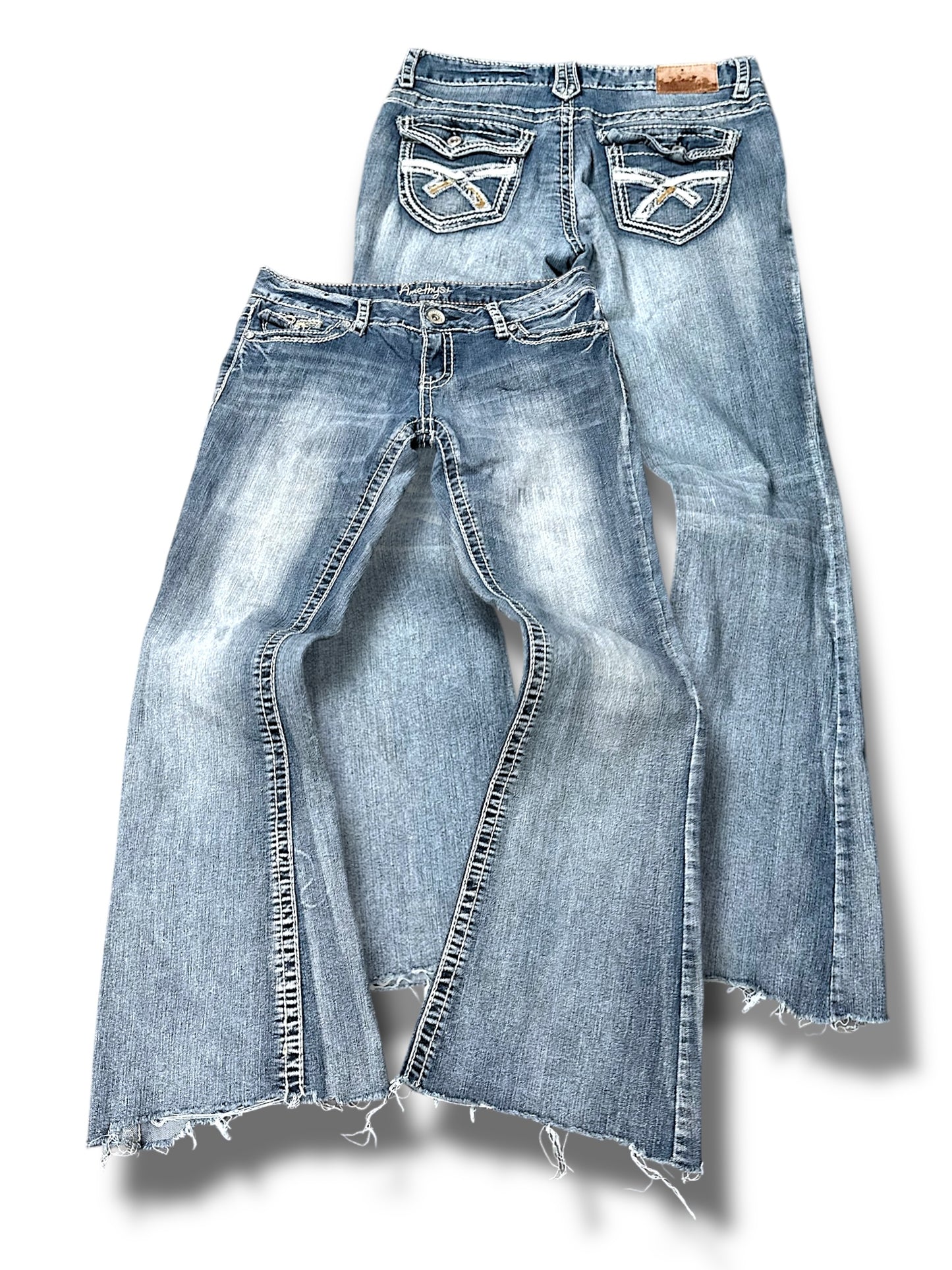Vintage Amethyst Y2K Low Waist Bootcut / Flared Damenjeans (M)