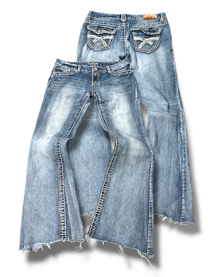 Vintage Amethyst Y2K Low Waist Bootcut / Flared Damenjeans (M)