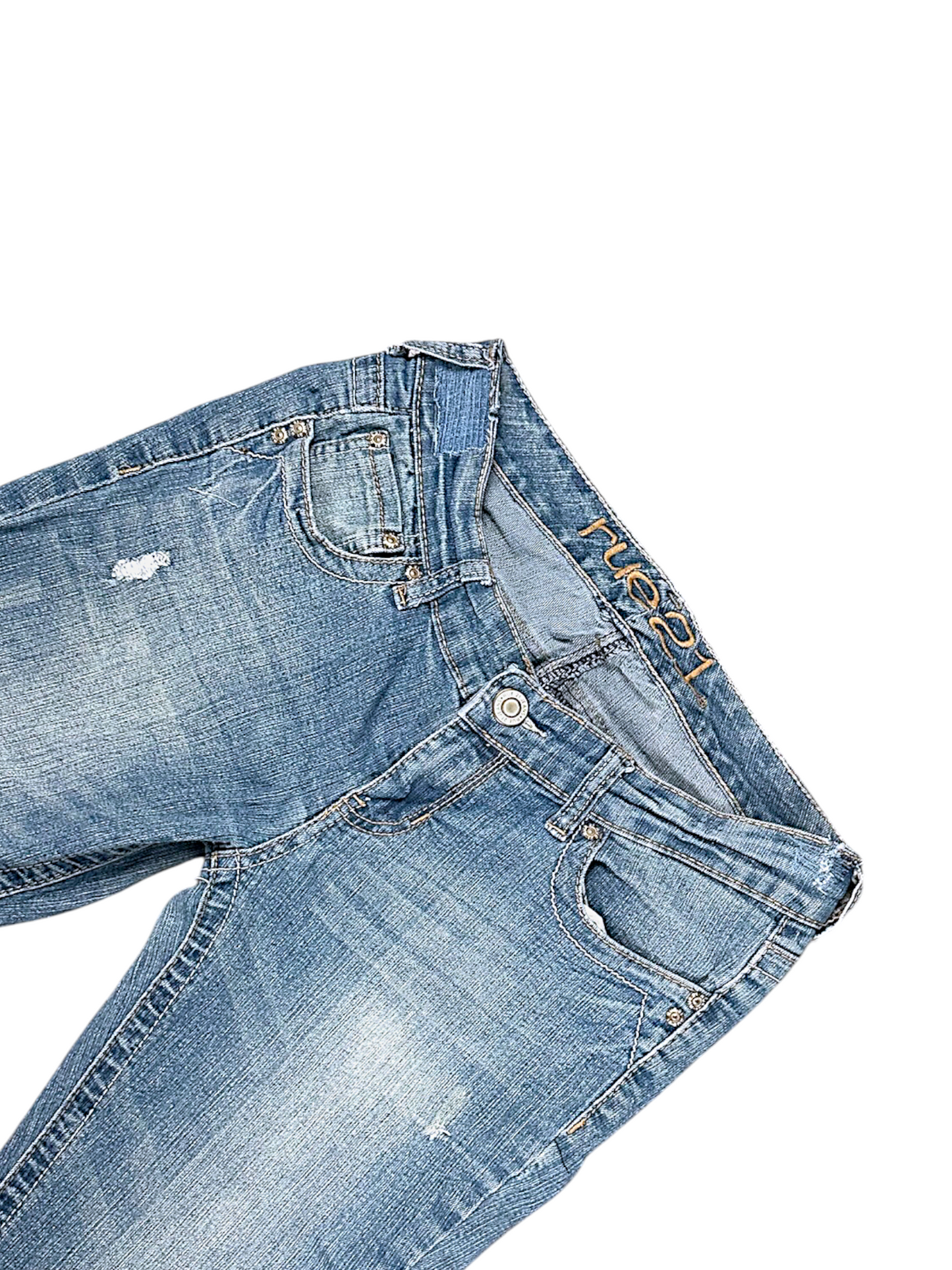 Vintage Embroidery Y2K Bootcut Damenjeans (M)