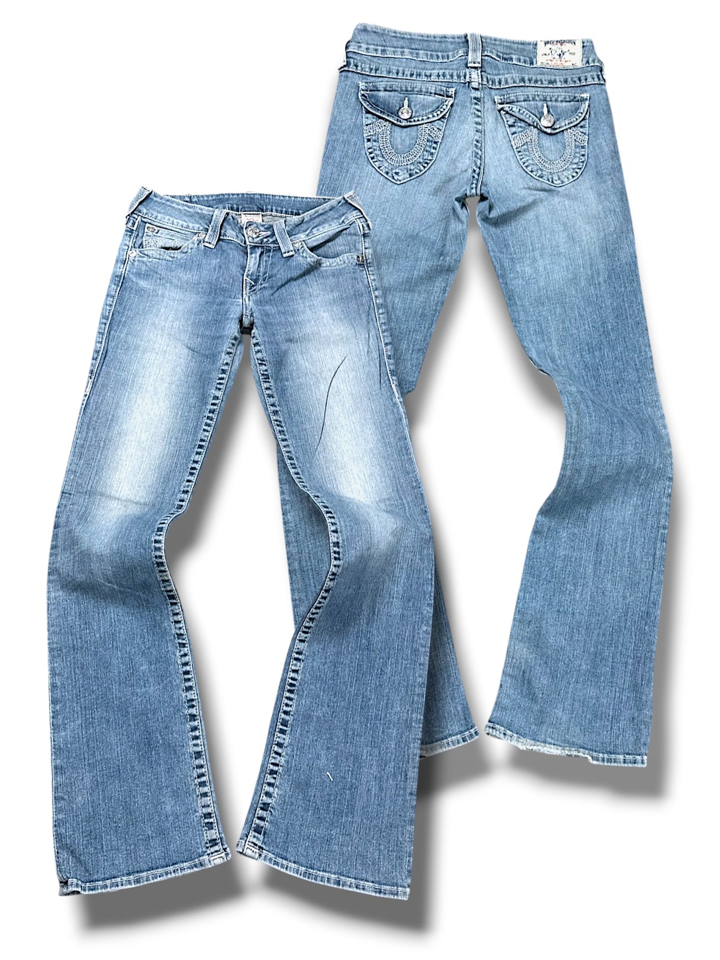 Vintage True Religion Y2K Low Waist Bootcut Damenjeans (L)