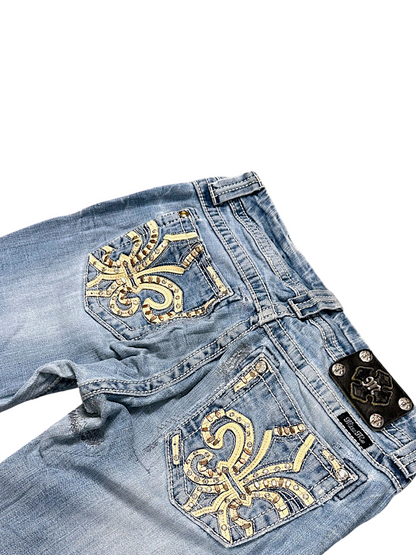 Vintage Miss Me Y2K Low Waist Bootcut / Flared Damenjeans (XL)