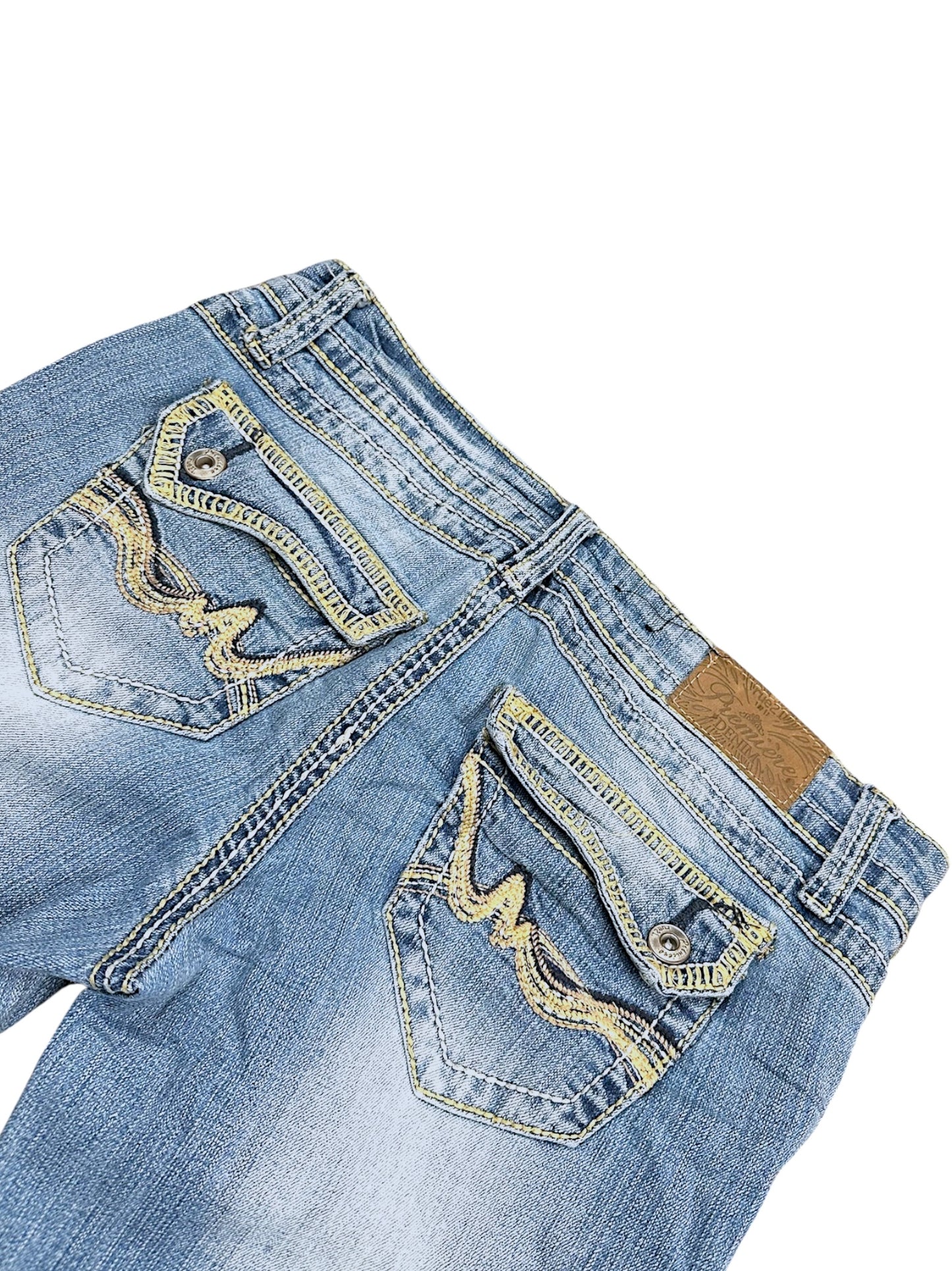 Vintage Broderi Y2K Lav Talje Bootcut / Flared Damejeans (M)