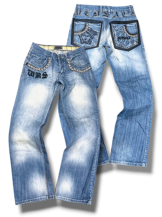 Vintage Versace Y2K Flared Baggy Jeans (L)