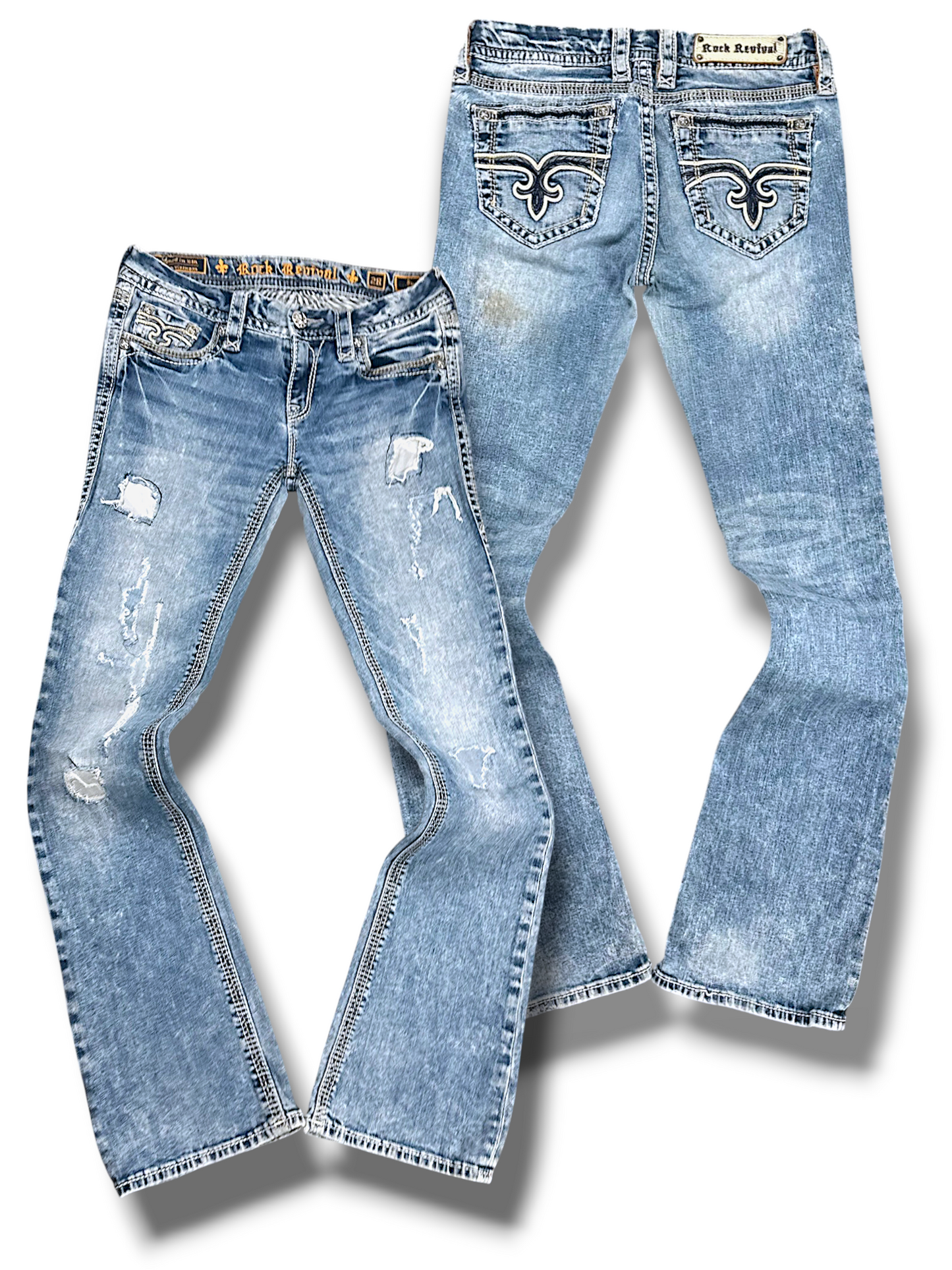 Vintage Rock Revival Y2K Bootcut Damenjeans (M)