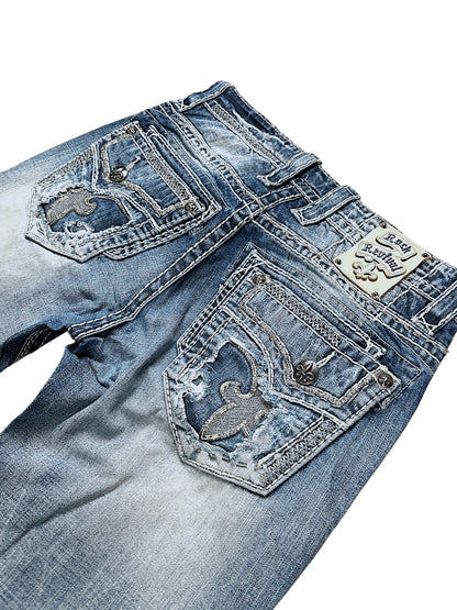 Vintage Y2K Rock Revival Baggy Jeans (M)