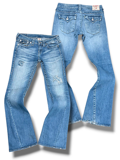 Vintage True Religion Y2K Low Waist Flared Damenjeans (L)