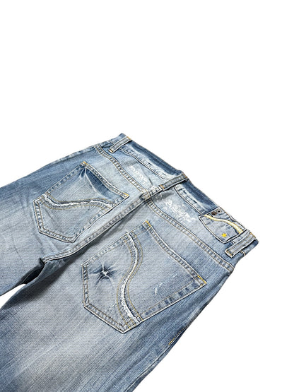 Vintage Y2K Embroidery Baggy Jeans (M)