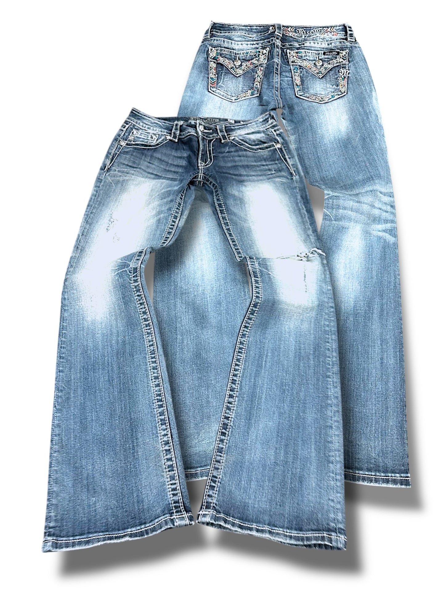 Vintage Miss Me Y2K Low Waist Bootcut / Flared Damenjeans (M)