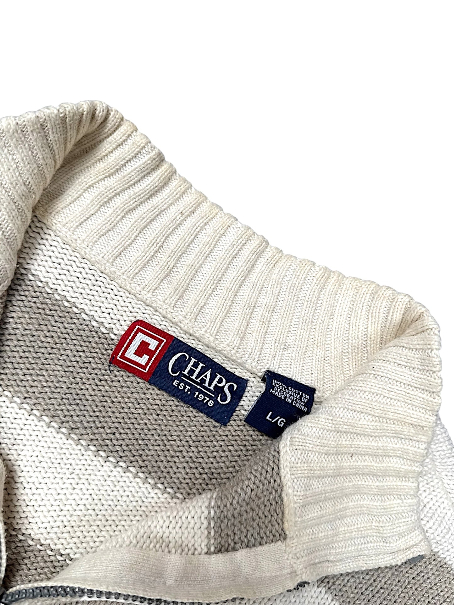 Vintage Ralph Lauren „Chaps“ Pullover mit Kragen (L)