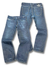 Vintage Diesel x Adidas Y2K Flared Jeans (S) – Vorder- und Rückansicht