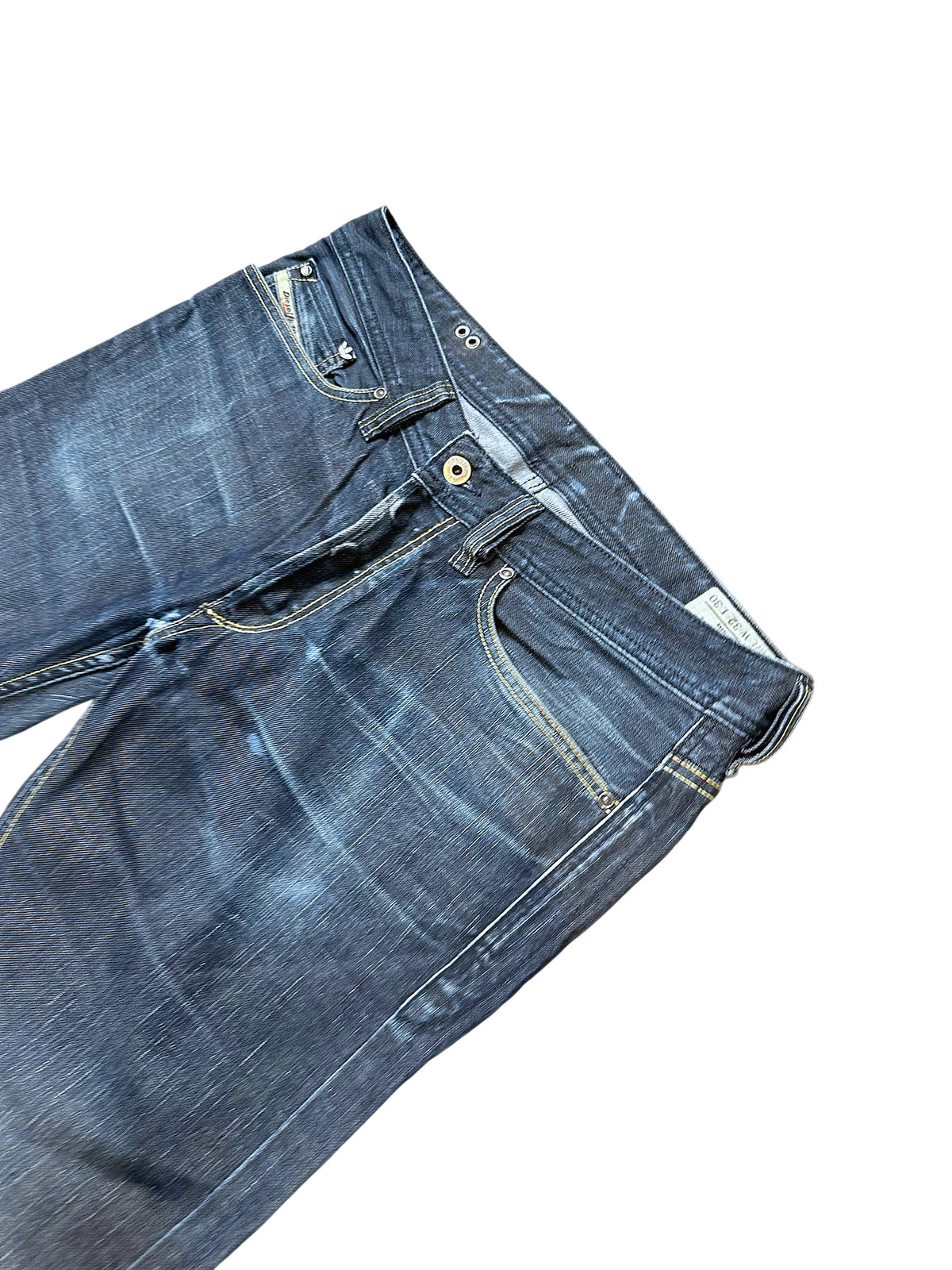 Vintage Diesel x Adidas Y2K Flared Jeans (S) – Detailaufnahme 1