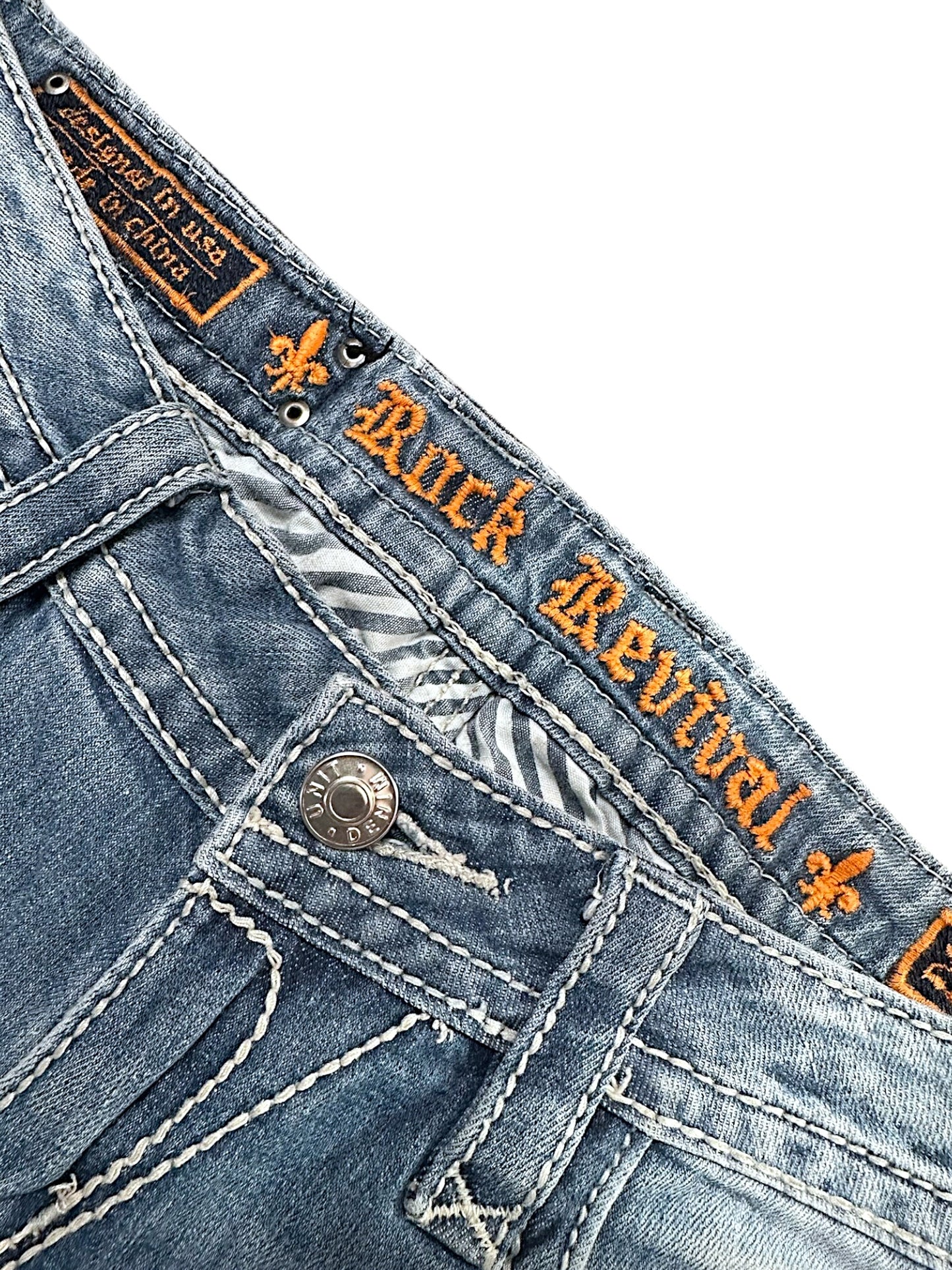 Vintage Rock Revival Y2K Low Waist Bootcut / Flared Damenjeans (S)