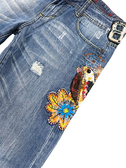 Vintage Desigual Y2K Flared Damenjeans (L)