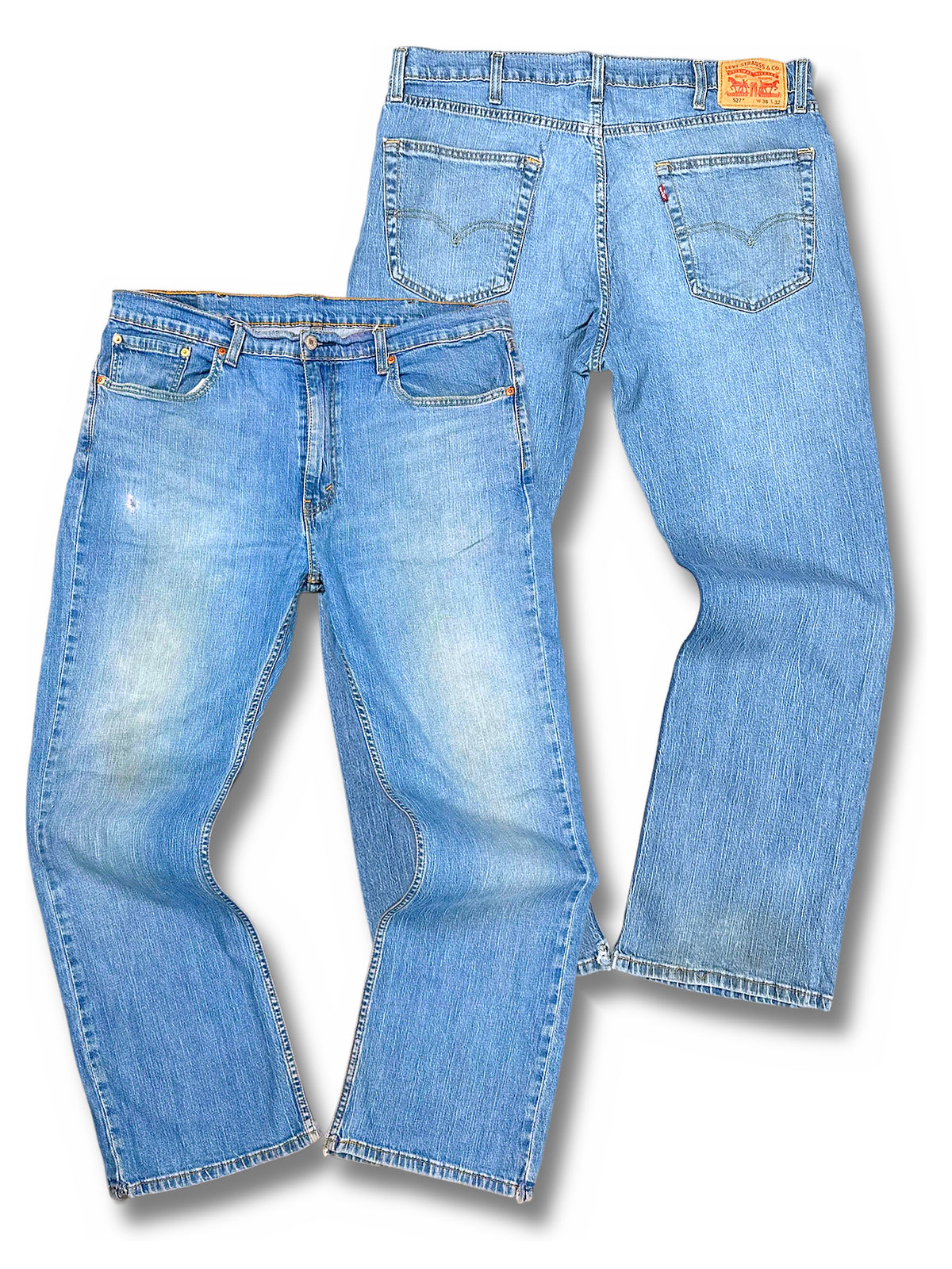 Vintage Levi’s Flared Jeans „527 Bootcut“ (XL) – Vorder- und Rückansicht