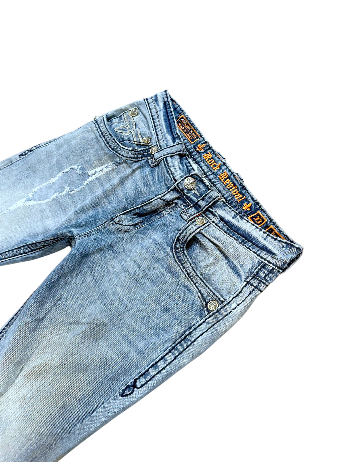 Vintage Rock Revival Y2K Straight Leg Jeans (M) – Detailaufnahme 1