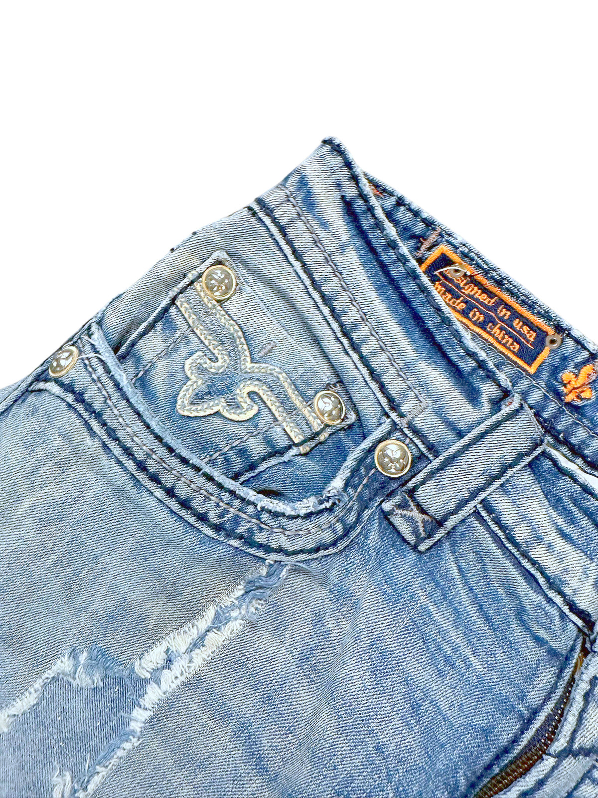 Vintage Rock Revival Y2K Straight Leg Jeans (M) – Detailaufnahme 2