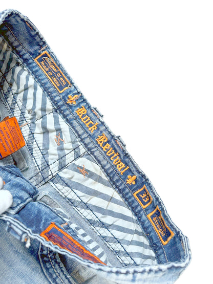 Vintage Rock Revival Y2K Straight Leg Jeans (M) – Detailaufnahme 4