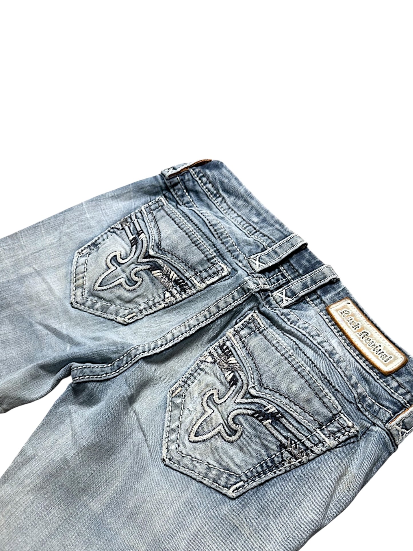 Vintage Rock Revival Y2K Low Waist Bootcut Damenjeans (S)