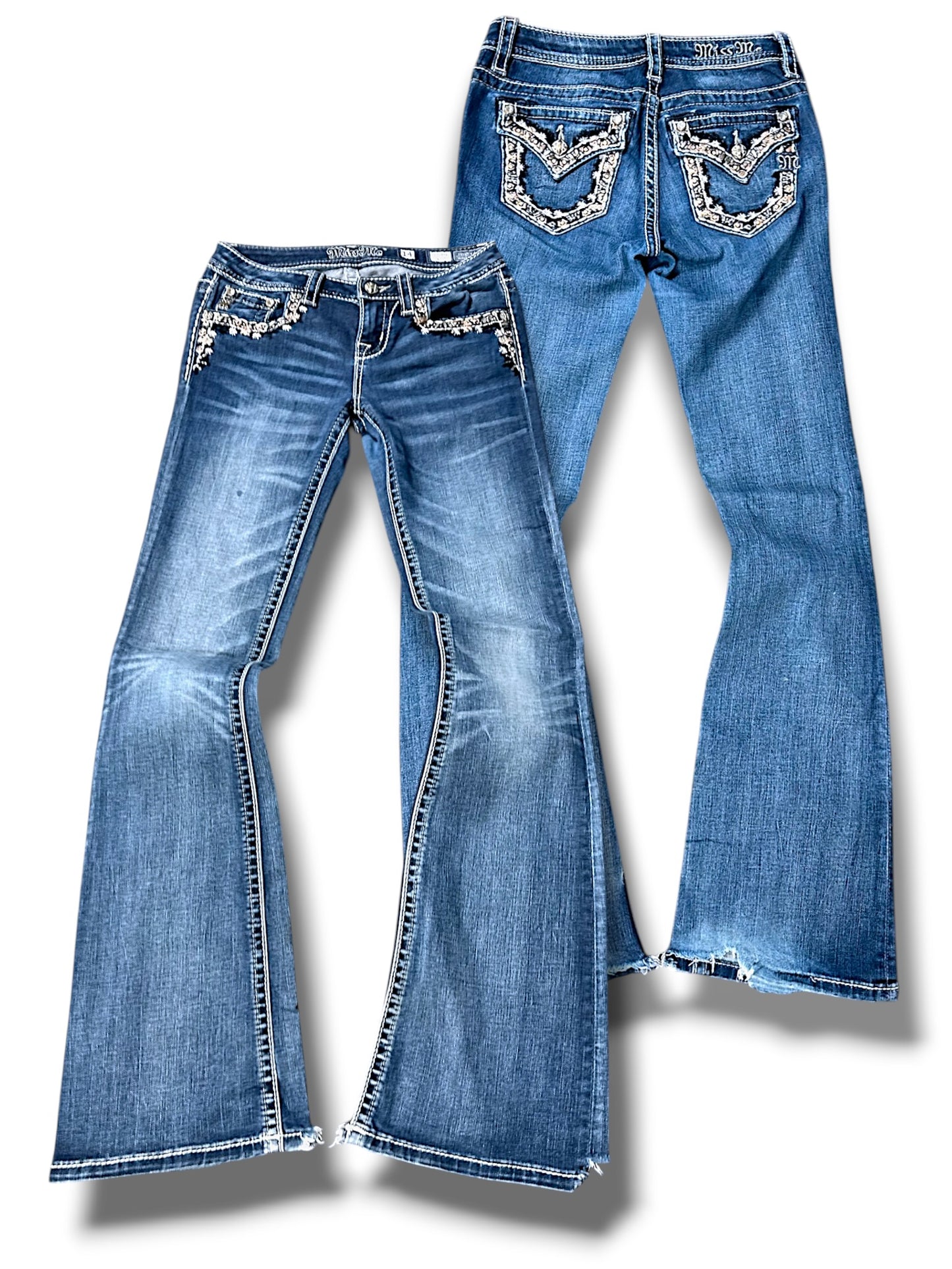 Vintage Miss Me Y2K Low Waist Bootcut Damenjeans (S)