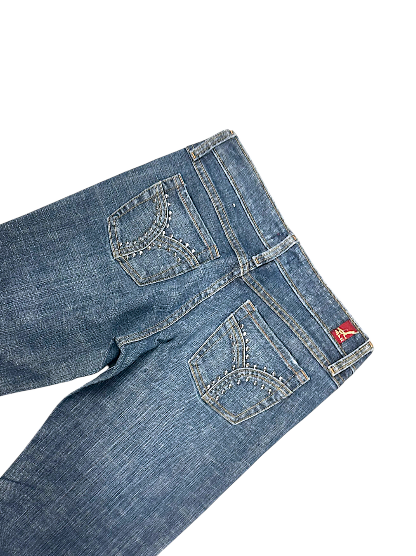Vintage Embroidery Y2K Low Waist Flared Damenjeans (L)