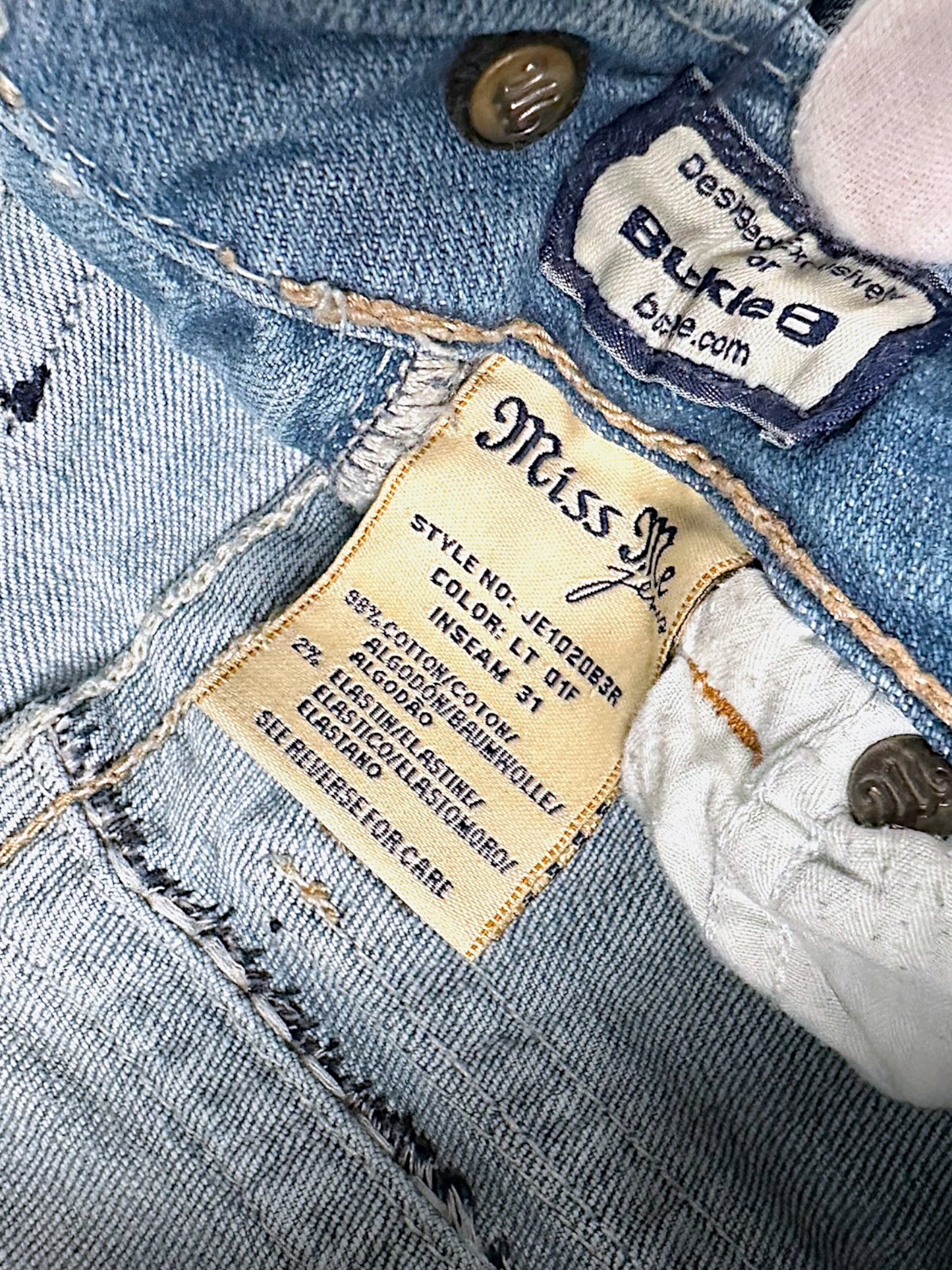 Vintage Miss Me Y2K Low Waist Bootcut Damenjeans (S)