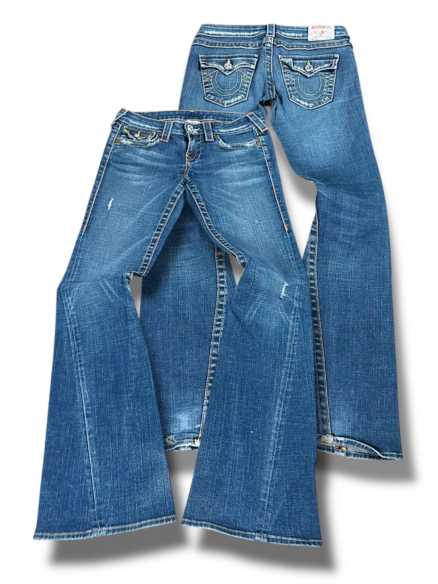 Vintage True Religion Y2K Low Waist Flared Damenjeans (M)