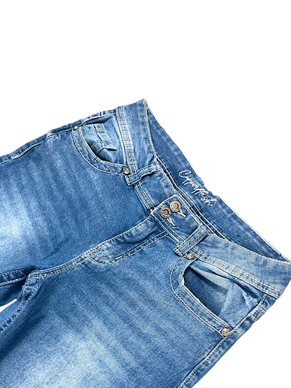 Vintage Embroidery Y2K Flared Damenjeans (L)