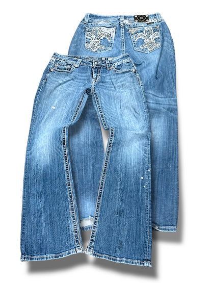 Vintage Miss Me Y2K Low Waist Bootcut / Flared Damenjeans (L)