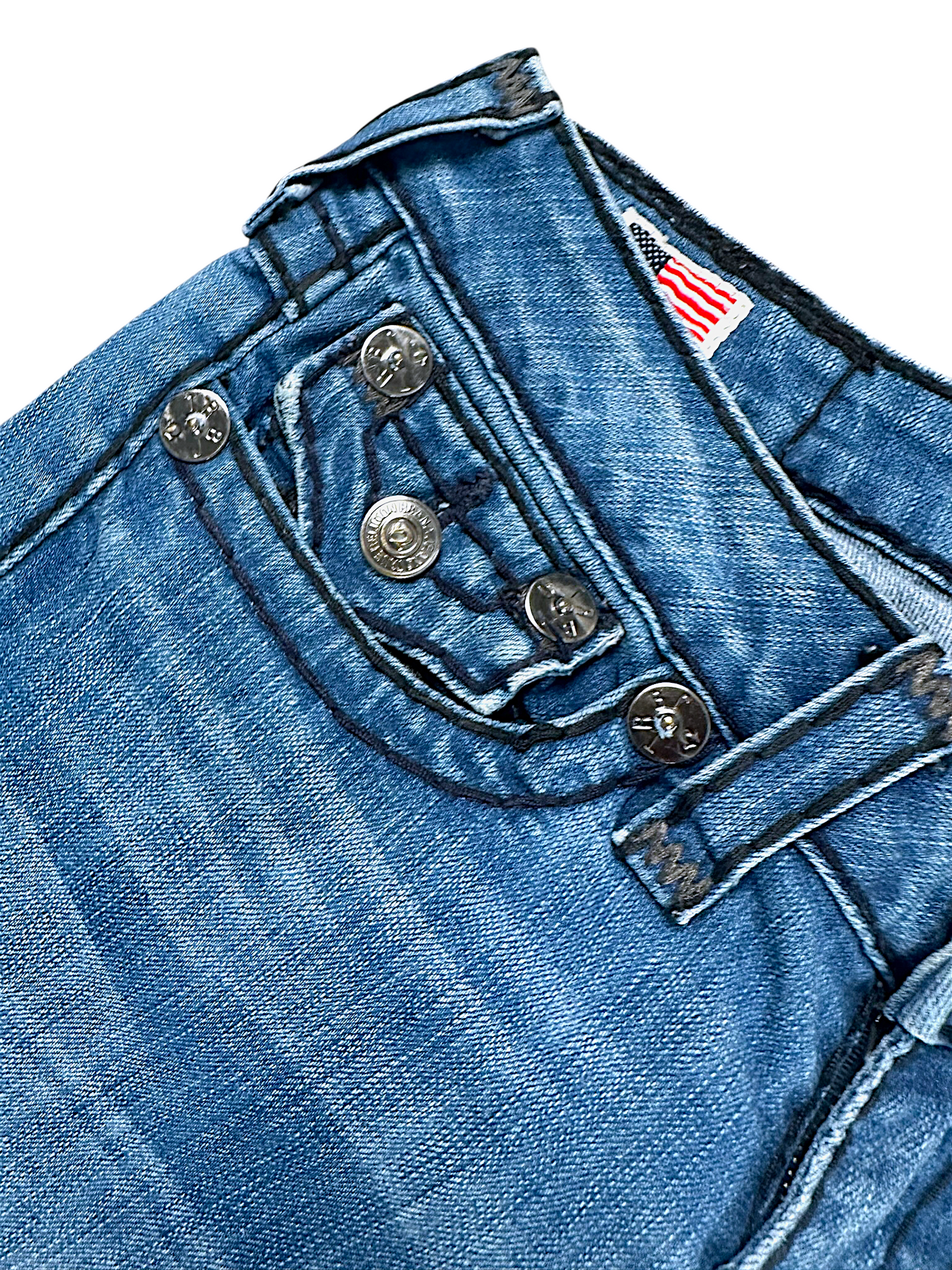 Vintage True Religion Y2K Low Waist Bootcut / Flared Damenjeans (S)