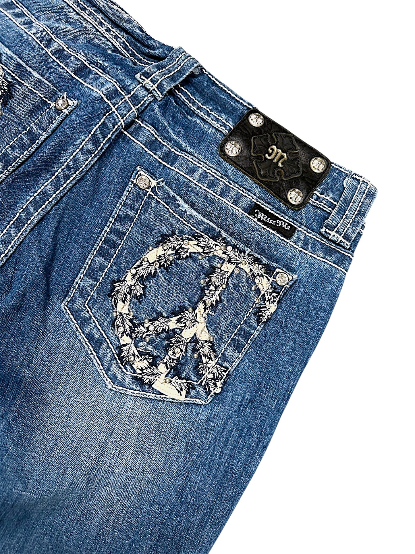 Vintage Miss Me Low Waist Y2K Bootcut / Flared Damenjeans (L)