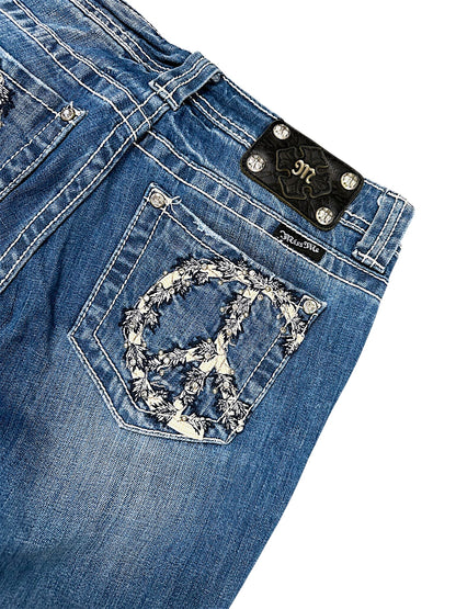 Vintage Miss Me Low Waist Y2K Bootcut / Flared Damenjeans (L)