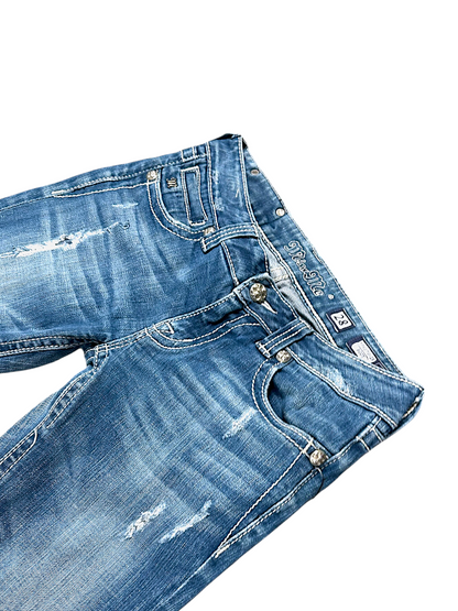 Vintage Miss Me Y2K Low Waist Bootcut Damenjeans (S)
