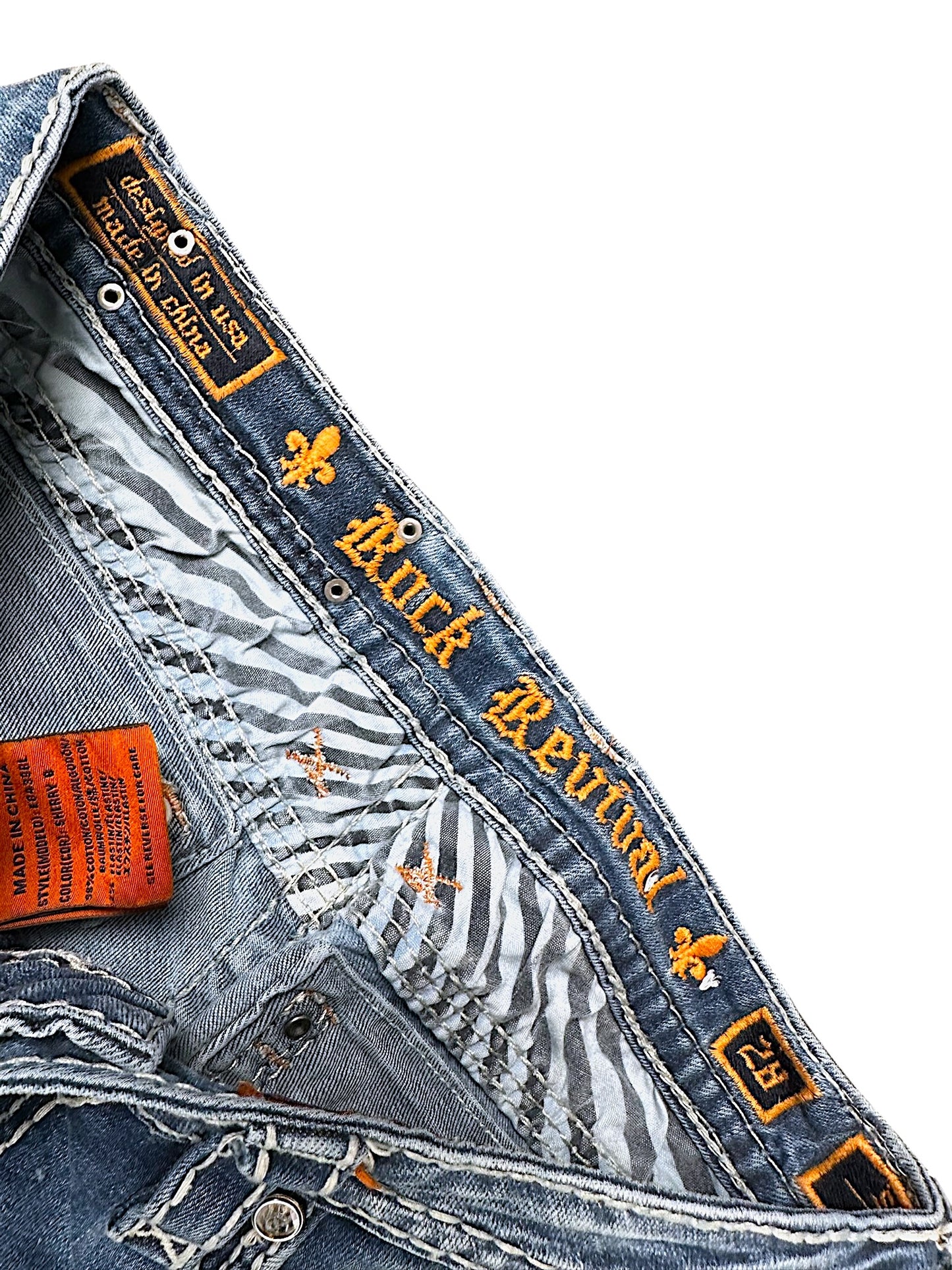 Vintage Rock Revival Y2K Low Waist Bootcut Damenjeans (M)