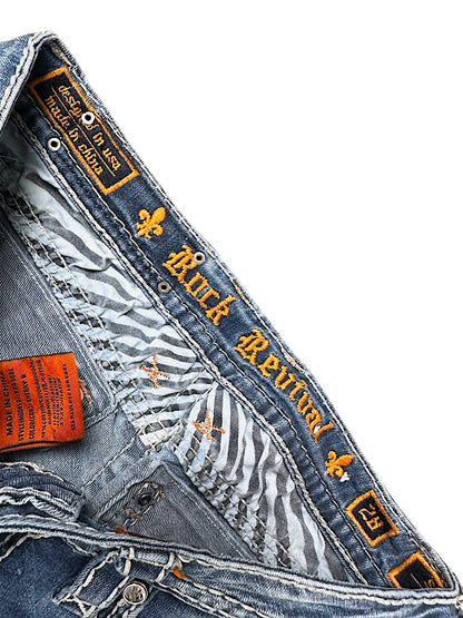 Vintage Rock Revival Y2K Low Waist Bootcut Damenjeans (M)