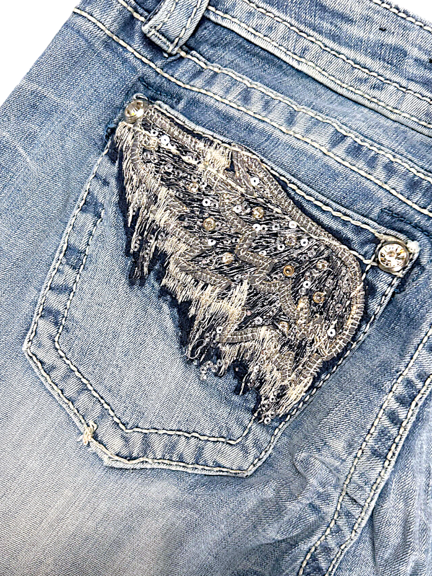 Vintage Miss Me Y2K Low Waist Bootcut / Flared Damenjeans (L)