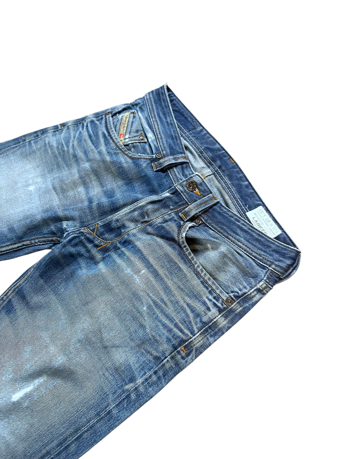 Vintage Diesel Y2K Straight Leg Jeans „Larkee“ (S) – Detailaufnahme 1