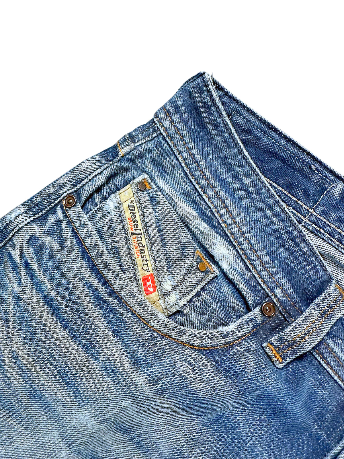Vintage Diesel Y2K Straight Leg Jeans „Larkee“ (S) – Detailaufnahme 2