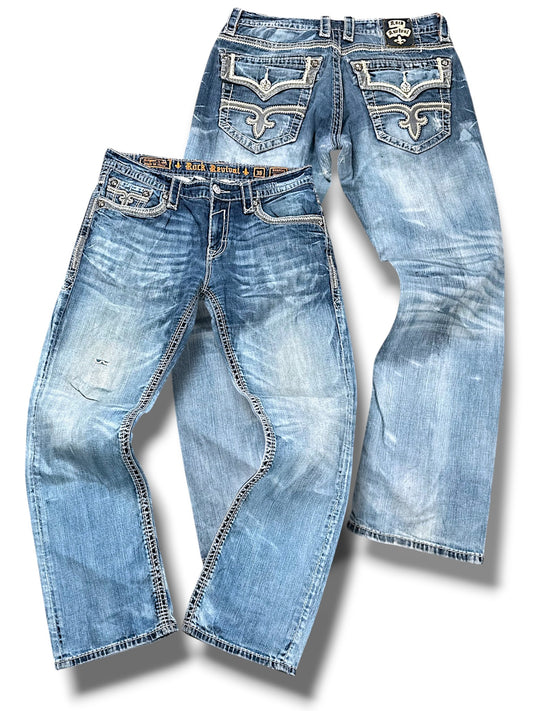 Vintage Rock Revival Y2K Baggy Jeans (L)