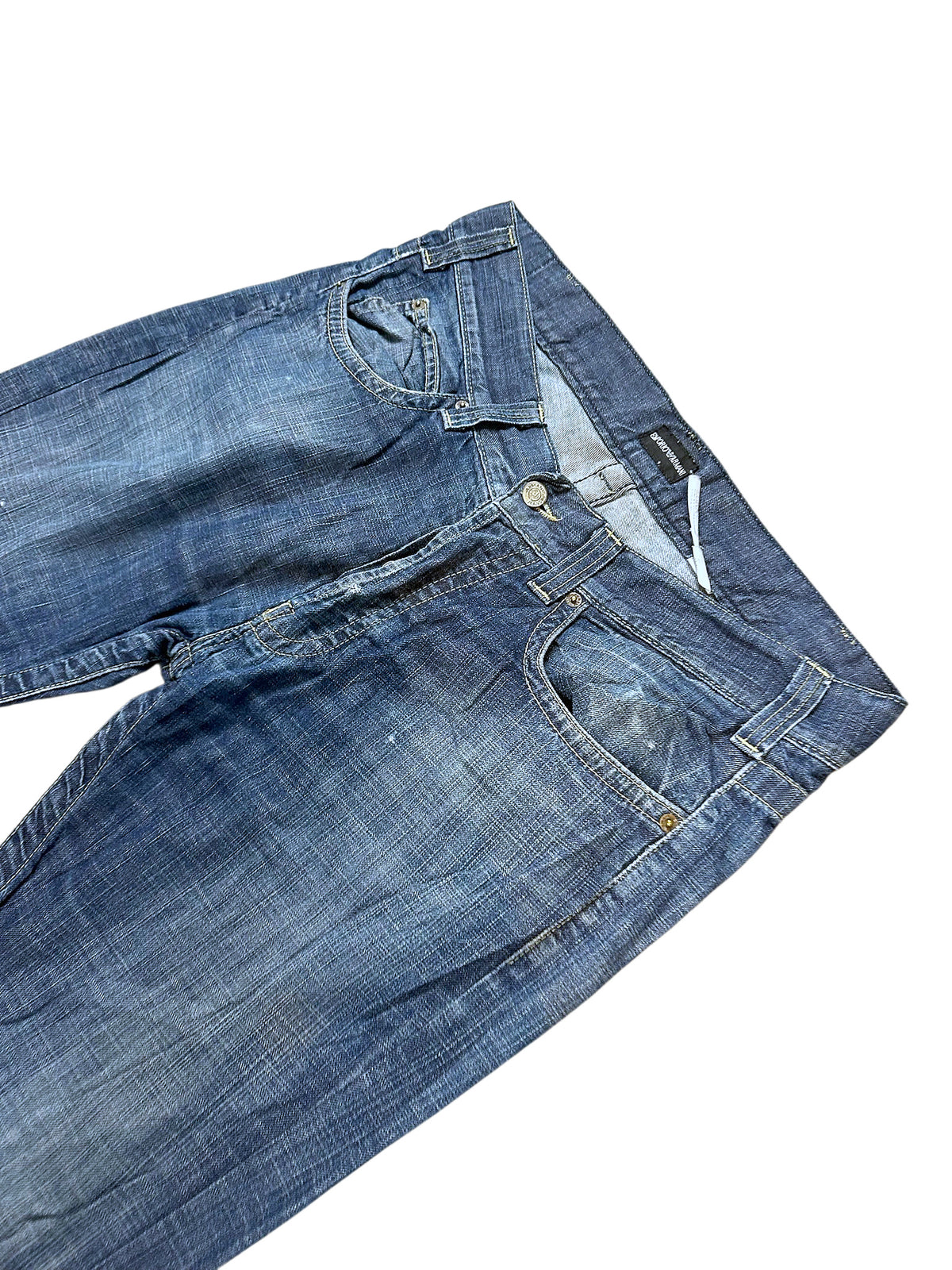 Vintage Emporio Armani Y2K Straight Leg Jeans (M) – Detailaufnahme 1