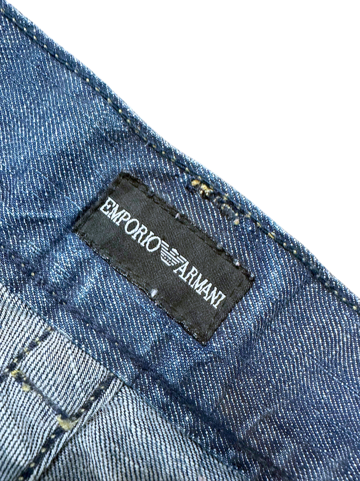 Vintage Emporio Armani Y2K Straight Leg Jeans (M) – Detailaufnahme 2