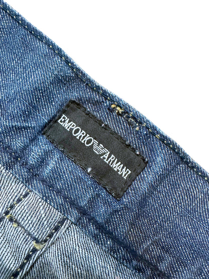 Vintage Emporio Armani Y2K Straight Leg Jeans (M) – Detailaufnahme 2