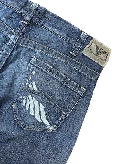 Vintage Emporio Armani Y2K Straight Leg Jeans (M) – Detailaufnahme 4
