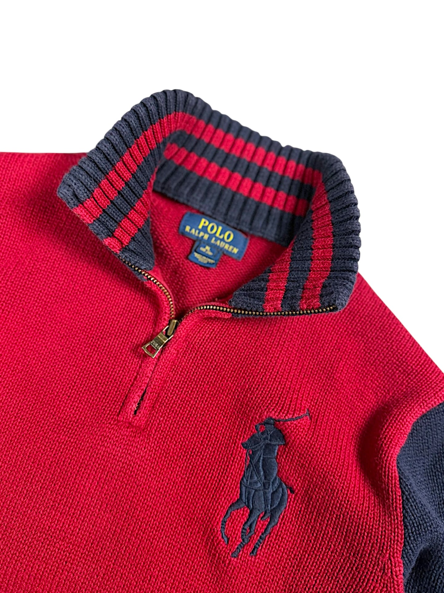 Vintage Ralph Lauren „Big Pony“ Pullover mit Kragen (S)
