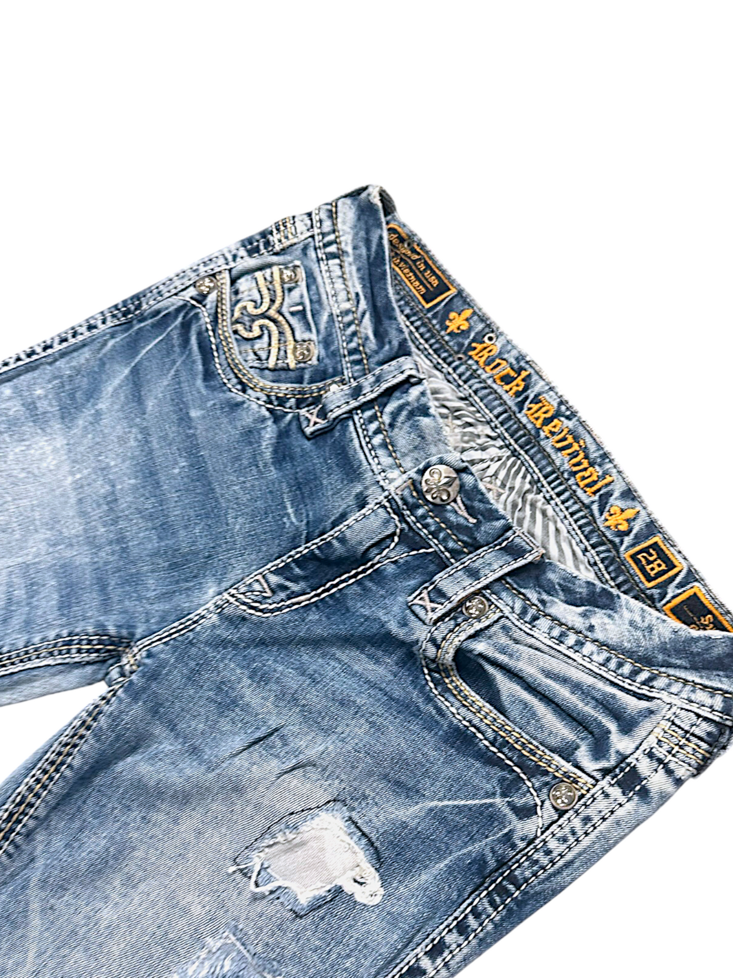 Vintage Rock Revival Y2K Bootcut Damenjeans (M)