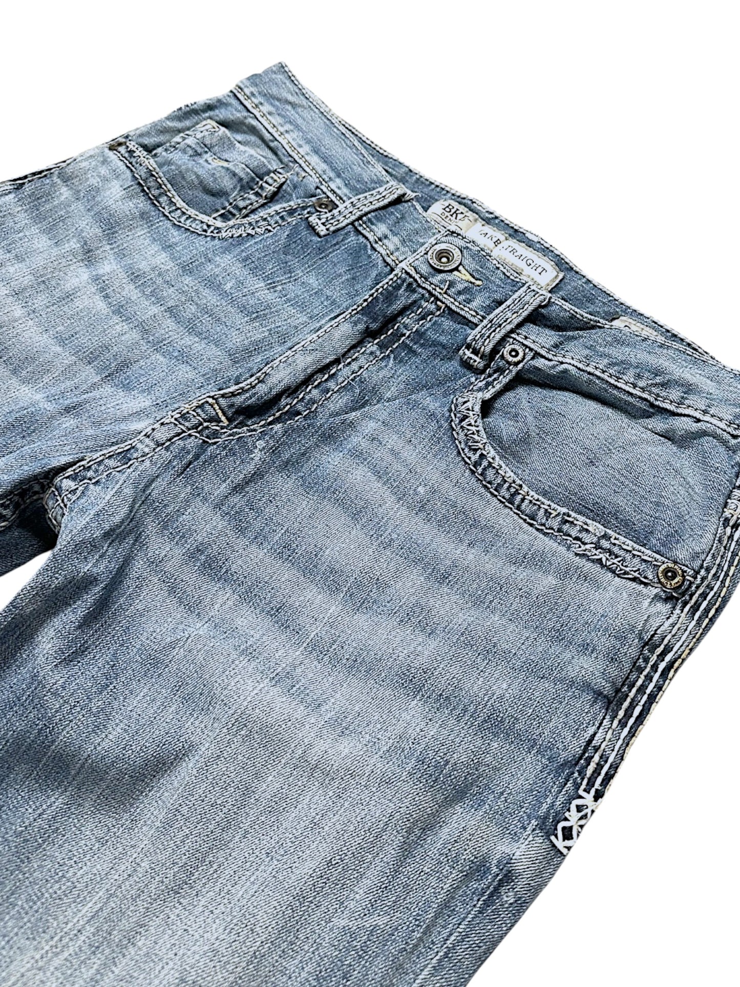Vintage Y2K Broderi Jeans med Lige Ben (M)