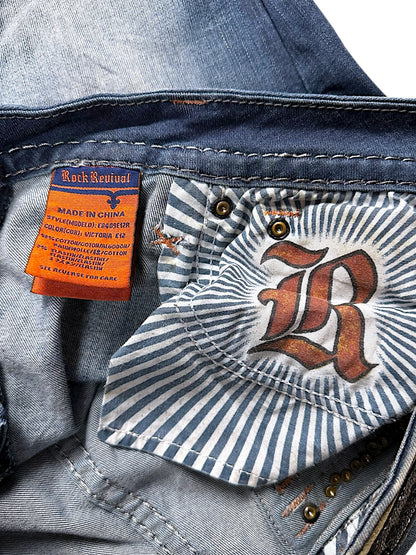 Vintage Rock Revival Y2K Low Waist Bootcut / Flared Damenjeans(M)