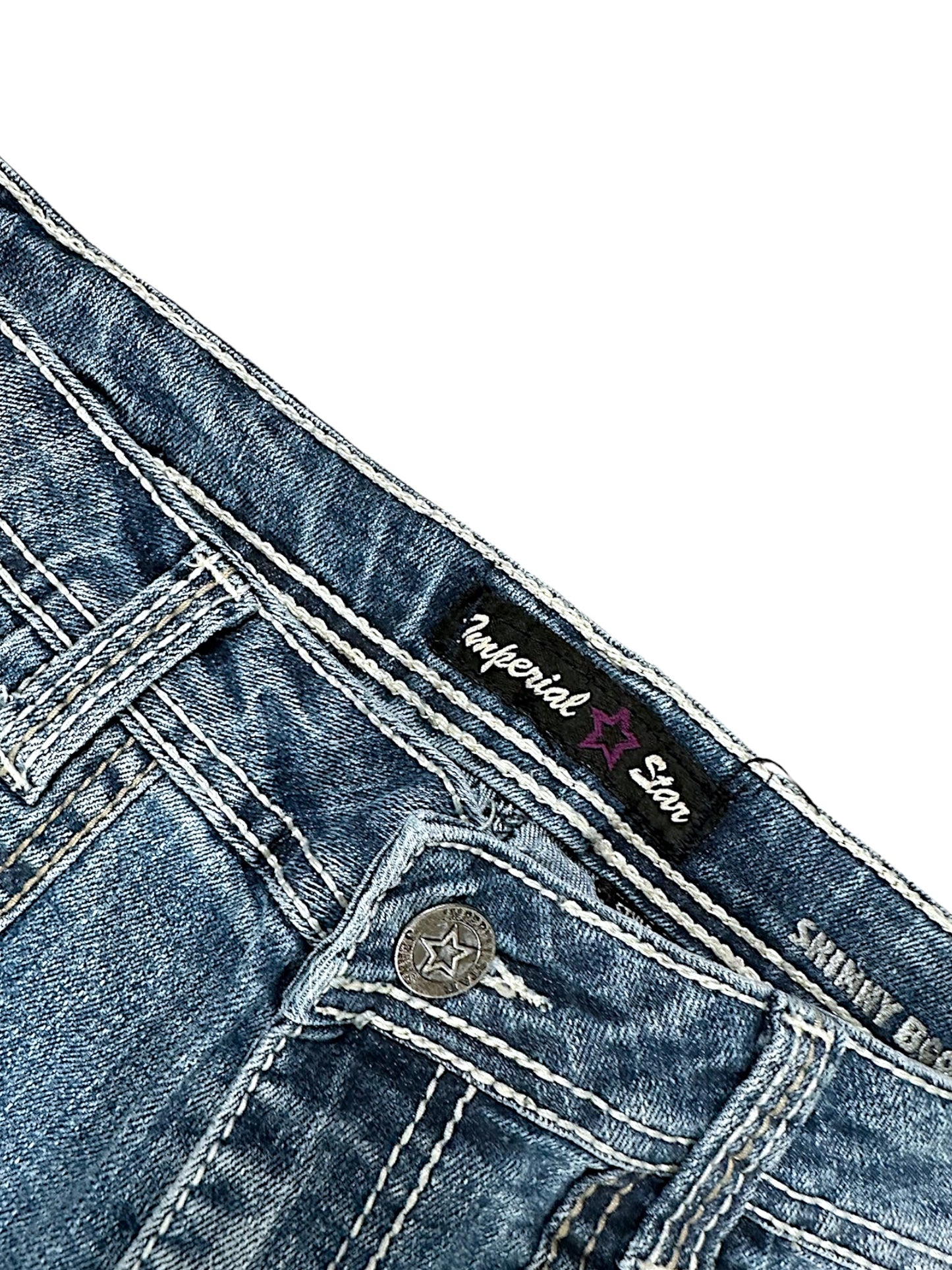 Vintage Embroidery Y2K Low Waist Bootcut Damenjeans (S)