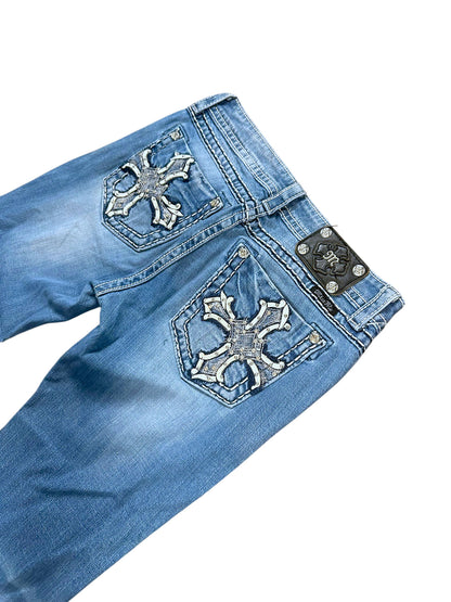Vintage Miss Me Y2K Low Waist Bootcut/Flared Damenjeans (L) – Detailaufnahme 4